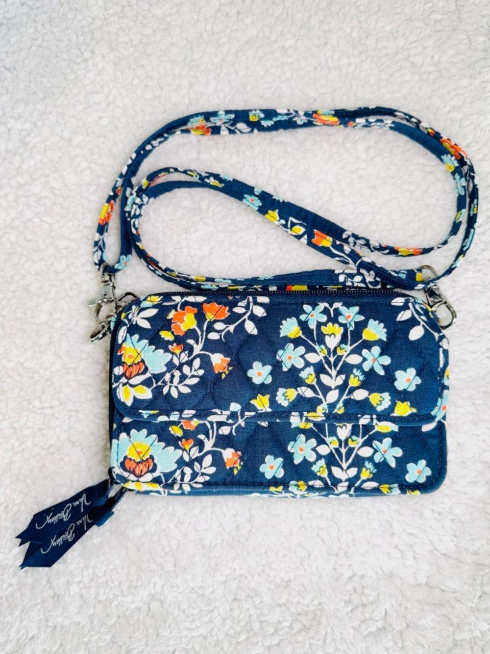 Vera Bradley Crossbody Purse Floral All-In-One Wallet Clutch Quilted 7" x 4.5"